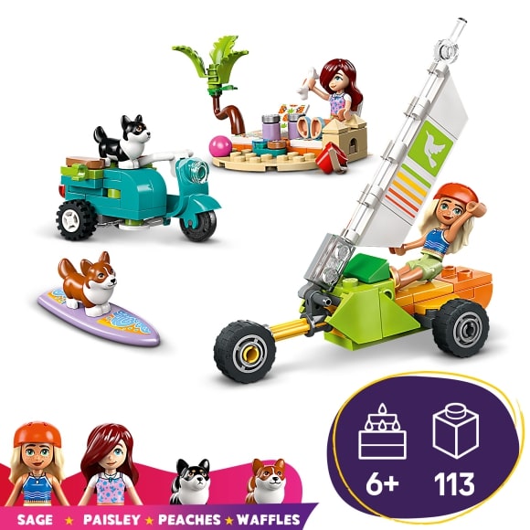 Купить конструткор для возраста 5-7 лет, 8-11 лет LEGO Friends Собачьи приключения на серфе и скутере