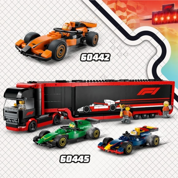 Конструктор LEGO City Гараж F1® и автомобили Mercedes-AMG и Alpine для возраста 10 лет, 7 лет, 8 лет, 9 лет