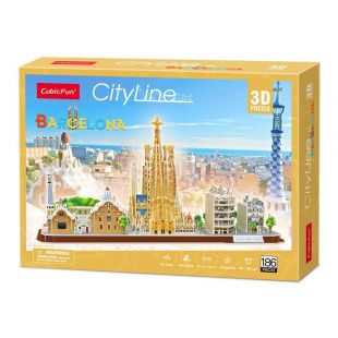 Тривимірна головоломка-конструктор Cubicfun City Line Barcelona (MC256h)