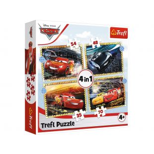 Пазлы Trefl 4 в 1 Изготовка, вперед! Тачки Disney 3 (34608)