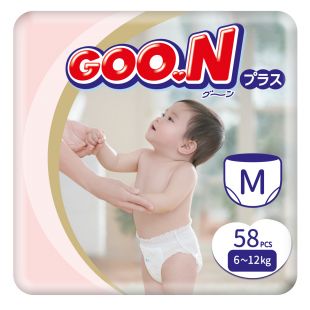 Трусики-подгузники Goo.N Plus для детей M, 6-12 кг, 58 шт. (843339)