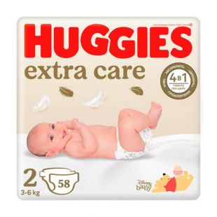 Подгузники Huggies Extra Care 2, 3-6 кг, 58 шт. (2591031)