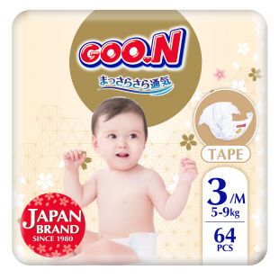 Подгузники Goo.N Premium Soft для детей 3, 5-9 кг, 64 шт., на липучках (F1010101-154)