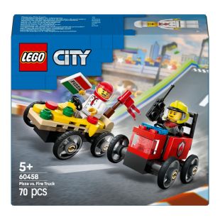 Конструктор LEGO City «Пицца-авто против пожарной машины» Набор гонок (60458)