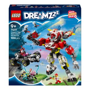 Конструктор LEGO DREAMZzz Робот-тигр Купера та Хот-род авто Зеро (71497)