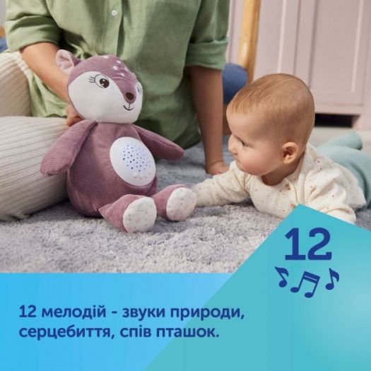 Купить  Игрушка плюшевая Canpol babies музыкальная с проектором Оленя коричневая (77/206_brow)  в более чем 30 городах Украины