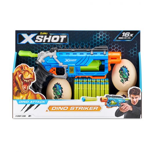 Замовити з доставкою  Швидкострільний бластер X-Shot DINO Striker New 16 патронів (4860R)  в більш ніж 30 містах України